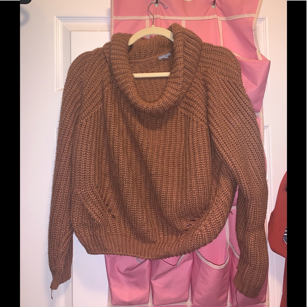 SIZE XL Mauve Cowl Neck Sweater